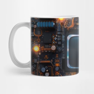 Cyber Circuit Cityscape Mug